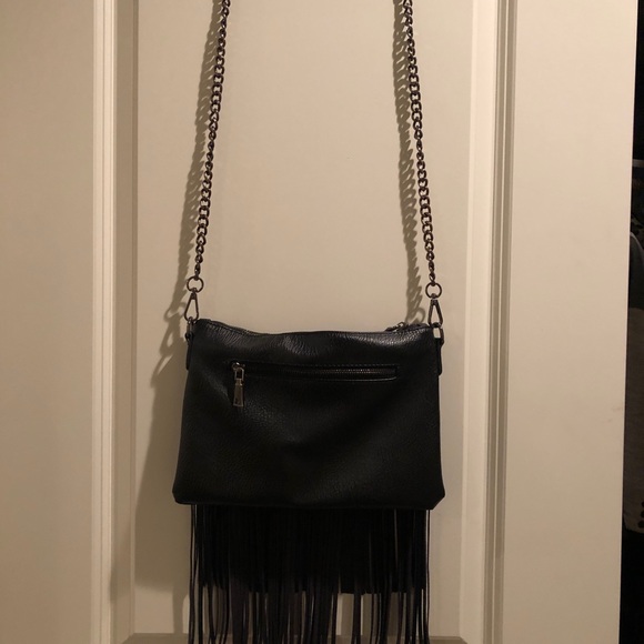 Bags Black Leather Fringe Crossbody Bag Poshmark
